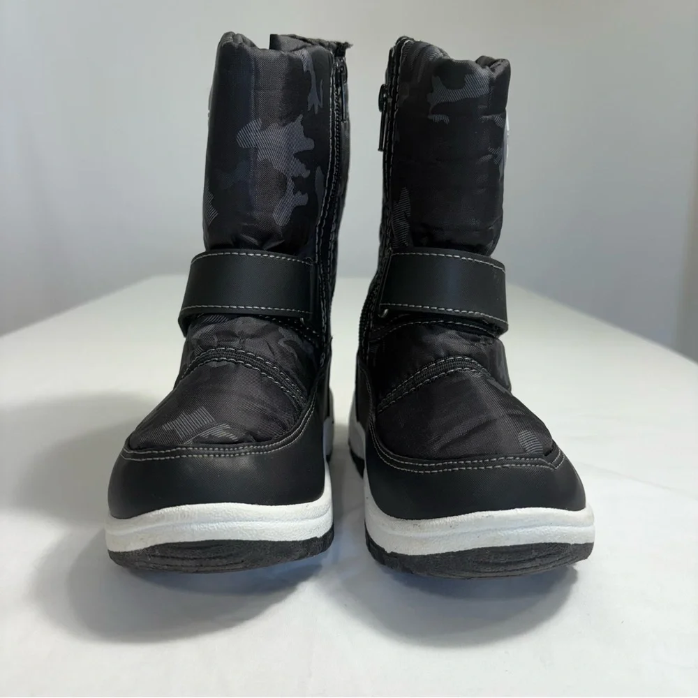K KomForMe Toddler Snow Rain Boots Waterproof Black Camo Size 6‎